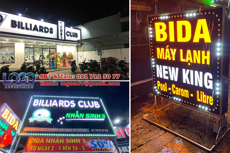 Làm Bảng Hiệu Quán Bida Đà Nẵng Đẹp – Thu Hút Khách & Tăng Nhận Diện Thương Hiệu