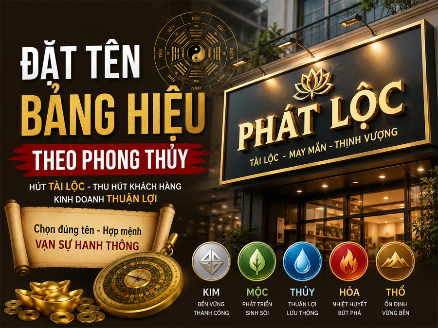 Đặt Tên Bảng Hiệu Theo Phong Thủy Giúp Thu Hút Tài Lộc Và Khách Hàng