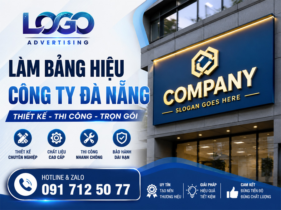 Làm Bảng Hiệu Công Ty Đà Nẵng Đẹp, Chuyên Nghiệp, Dễ Nhận Diện Thương Hiệu