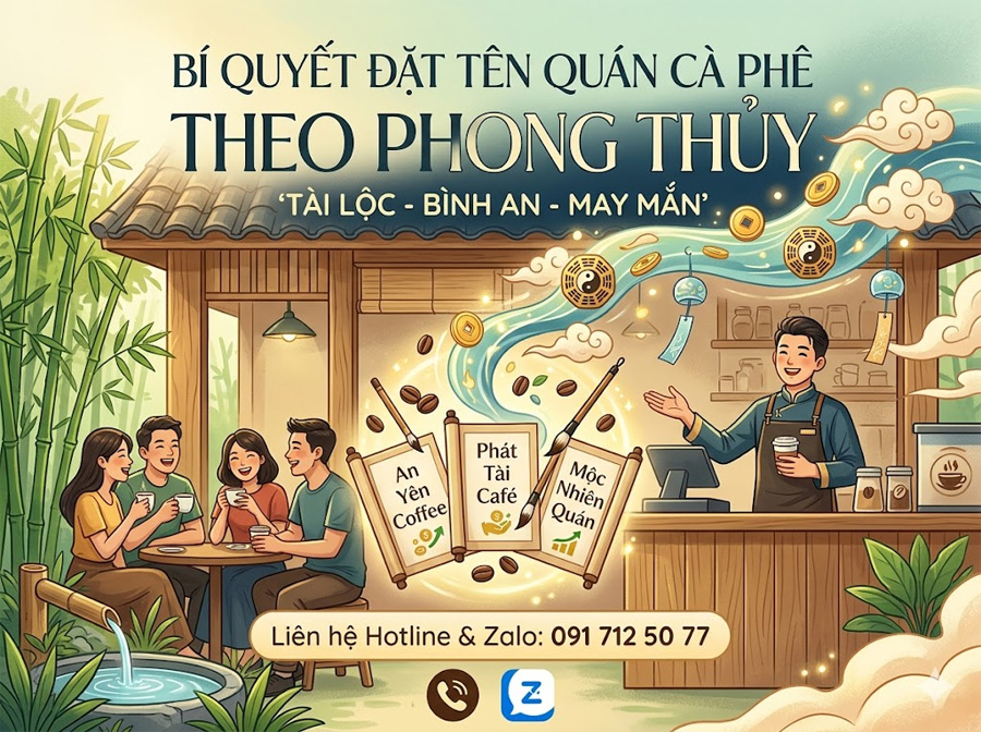 Đặt Tên Quán Cà Phê Theo Phong Thủy Thu Hút Tài Lộc, Dễ Ghi Nhớ