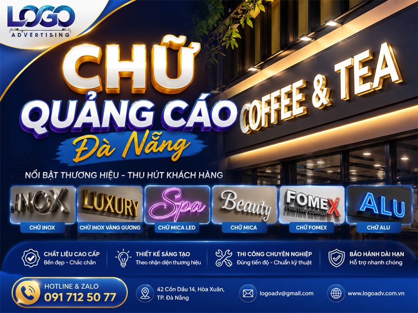 Chữ Quảng Cáo Đà Nẵng – Thiết Kế, Gia Công & Thi Công Chữ Nổi Chuyên Nghiệp Tại Logo ADV
