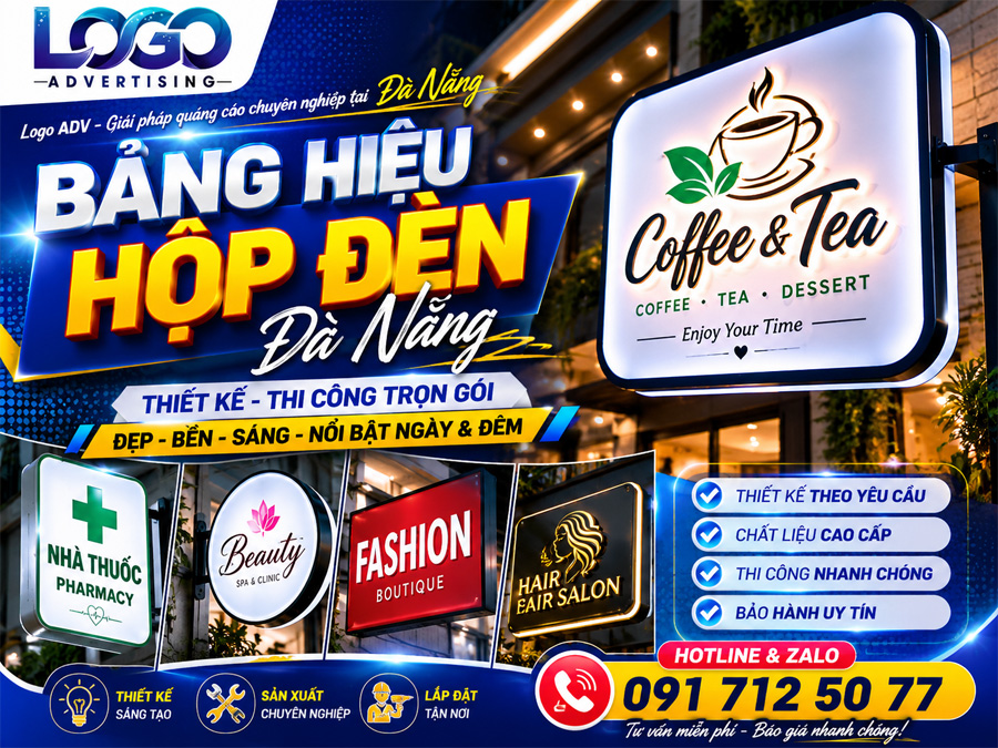 Bảng Hiệu Hộp Đèn Đà Nẵng – Thiết Kế, Thi Công Trọn Gói, Đẹp Và Bền Cùng Logo ADV