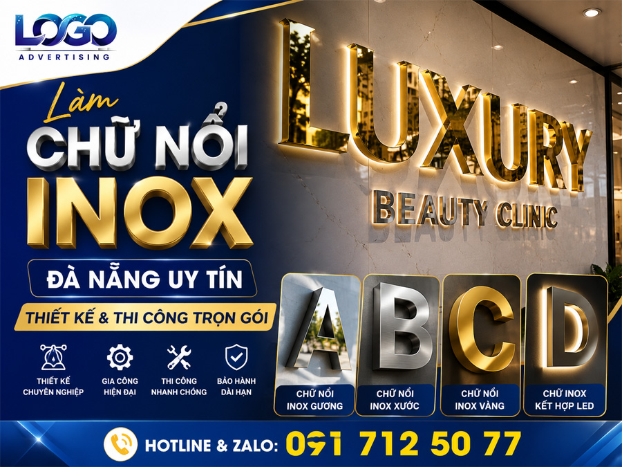Làm Chữ Nổi Inox Đà Nẵng Uy Tín – Thiết Kế & Thi Công Trọn Gói