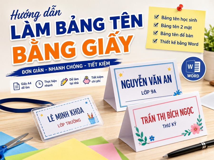 Làm Bảng Tên Bằng Giấy Đẹp, Đơn Giản – Hướng Dẫn Chi Tiết Từ A Đến Z