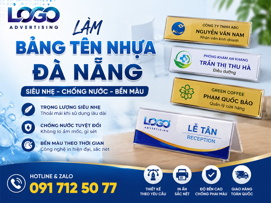Làm Bảng Tên Nhựa Đà Nẵng – Thiết Kế & Gia Công Theo Yêu Cầu, Bền Đẹp Giá Tốt