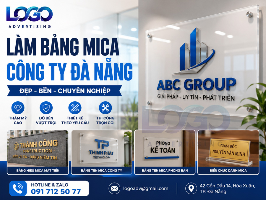 Làm Bảng Mica Công Ty Đà Nẵng Đẹp, Chuyên Nghiệp, Thi Công Trọn Gói