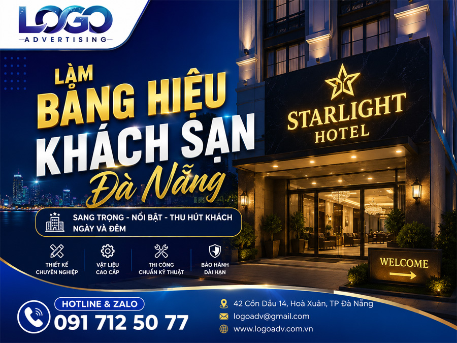 Làm Bảng Hiệu Khách Sạn Đà Nẵng Đẹp, Sang Trọng, Thu Hút Khách Lưu Trú