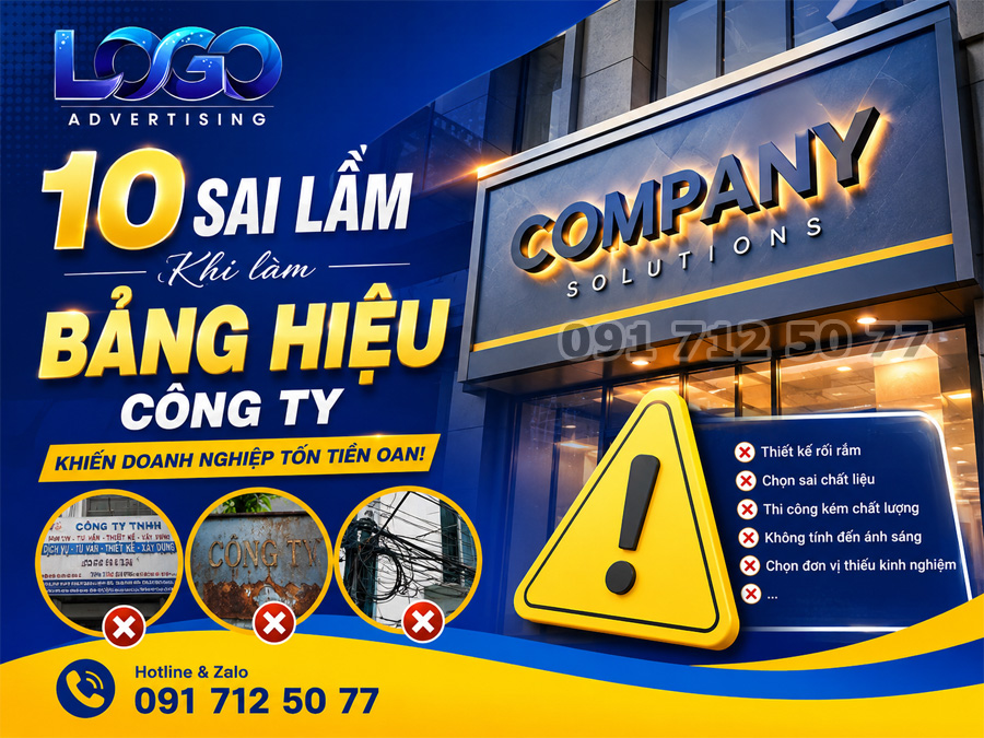 10 Sai Lầm Khi Làm Bảng Hiệu Công Ty Khiến Doanh Nghiệp Tốn Tiền Oan