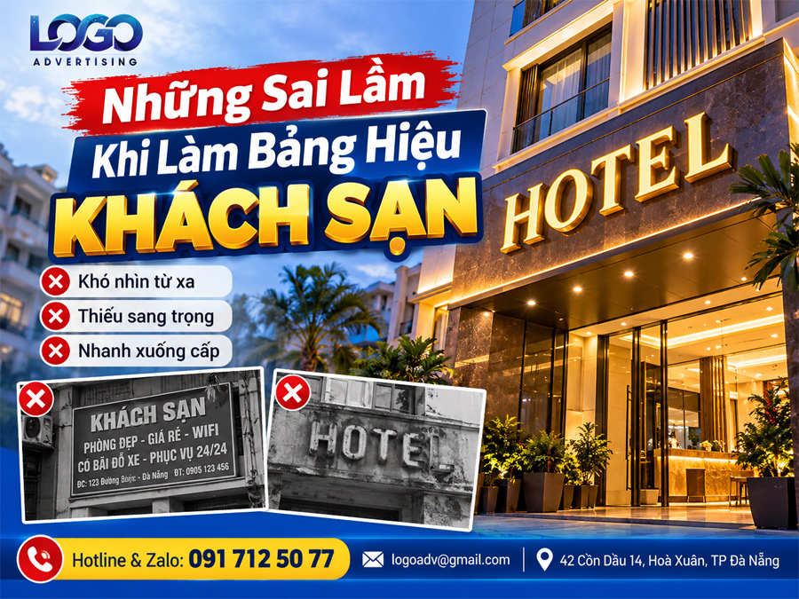 Những Sai Lầm Khi Làm Bảng Hiệu Khách Sạn