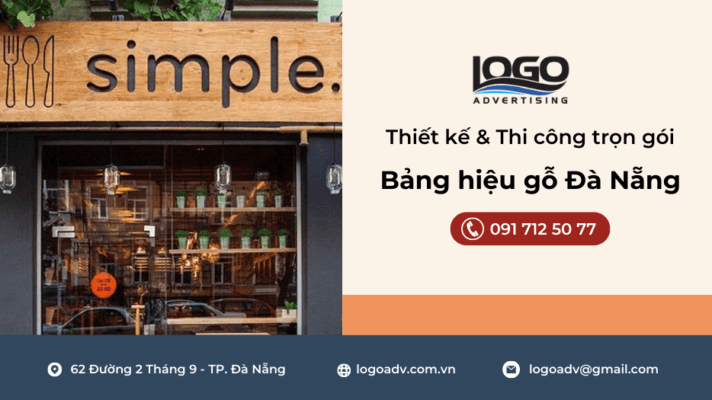 Làm bảng hiệu gỗ Đà Nẵng - Công ty Sắc Màu Lô Gô